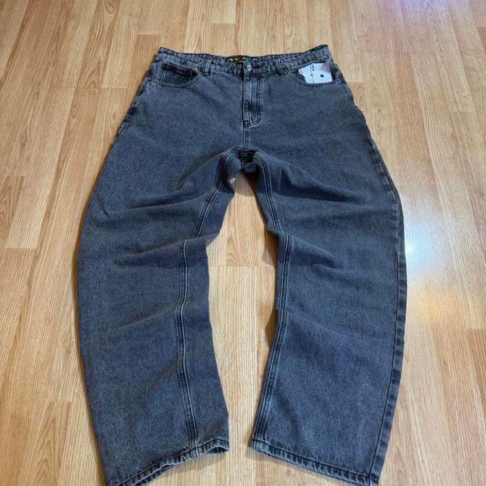 Pocket Aces Vintage Baggy Denim Jeans Black Wash 34x34
